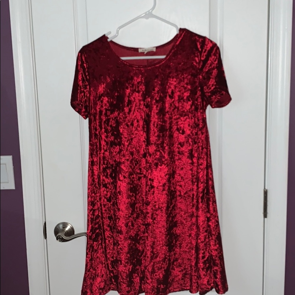 rolla coster red velvet tee shirt dress